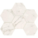 Gold Statuary Honed Hexagon Marble Look Porcelain Mosaics 12x16 1/3
