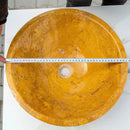 Golden Sienna Travertine Vessel Sink Polished 16 Inch Diameter
