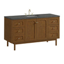 James Martin Laurent 60" Dual Mount Single Bathroom Vanity, Honey Oak