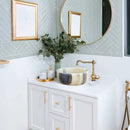 Natural Onyx Vessel Bathroom Sink Beige Greenstone Handmade