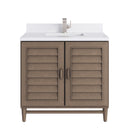James Martin Portland 36" Single Bathroom Vanity, Whitewashed Walnut