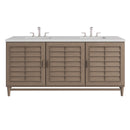 James Martin Portland 72" Double Bathroom Vanity, Whitewashed Walnut