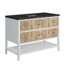 James Martin Olena 48" Single Bathroom Vanity, Polished White and Light Mappa Burl