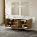 James Martin Laurent 72" Dual Mount Double Bathroom Vanity, Honey Oak