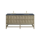 James Martin Emmeline 72" Double Bathroom Vanity, Pebble Oak
