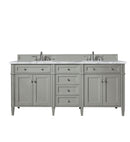 James Martin Brittany 72" Double Bathroom Vanity, Urban Gray