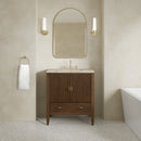 James Martin Myrrin 30" Single Bathroom Vanity, Mid-Century Walnut