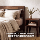 [Buy 1 Get 1] Emery Solid Wood Bed Frame & Nightstand