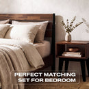 [Buy 1 Get 1] Emery Solid Wood Bed Frame & Nightstand