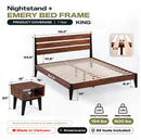 [Buy 1 Get 1] Emery Solid Wood Bed Frame & Nightstand
