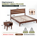 [Buy 1 Get 1] Emery Solid Wood Bed Frame & Nightstand