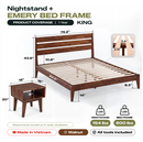 [Buy 1 Get 1] Emery Solid Wood Bed Frame & Nightstand