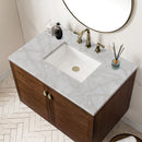 James Martin Amberly 36" Dual Mount Single Bathroom Vanity, Mid-Century Walnut