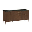 James Martin Myrrin 72" Double Bathroom Vanity, Mid-Century Walnut