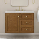 James Martin Laurent 36" Dual Mount Single Bathroom Vanity, Honey Oak