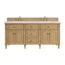 James Martin Lorelai 72" Double Bathroom Vanity, Light Natural Oak