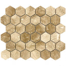Patara Hexagon 12" x 12" Honed Travertine Mesh-Mounted Mosaic Tile