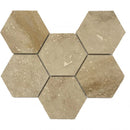 Patara Hexagon 12" x 12" Honed Travertine Mesh-Mounted Mosaic Tile