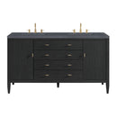 James Martin Myrrin 60" Double Bathroom Vanity, Carbon Oak