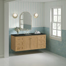 James Martin Laurent 60" Dual Mount Single Bathroom Vanity, Light Natural Oak