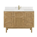 James Martin Laurent 48" Dual Mount Single Bathroom Vanity, Light Natural Oak