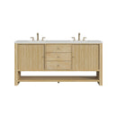 James Martin Marigot 72" Double Bathroom Vanity, Sunwashed Oak