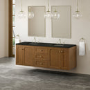 James Martin Laurent 72" Dual Mount Double Bathroom Vanity, Honey Oak