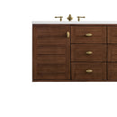 James Martin Amberly 60" Dual Mount Double Bathroom Vanity, Mid-Century Walnut