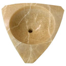 Beige Sculptural Natural Stone Honey Onyx Pedestal Bathroom Sink Hand Carved