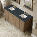 James Martin Kinnsden 72" Double Bathroom Vanity, Weathered Oak