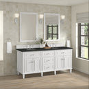 James Martin Lorelai 72" Double Bathroom Vanity, Bright White