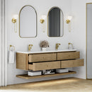 James Martin Allamari 72" Floating Double Bathroom Vanity, Dune Mist