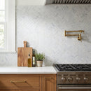 Solto White 1"x3" Herringbone on 12" x 12" Mesh Marble Mosaic Tile