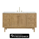 James Martin Laurent 60" Dual Mount Single Bathroom Vanity, Light Natural Oak
