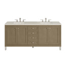 James Martin Chicago 72" Double Bathroom Vanity, Walnut Whisper