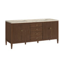 James Martin Myrrin 72" Double Bathroom Vanity, Mid-Century Walnut