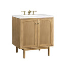 James Martin Laurent 30" Dual Mount Single Bathroom Vanity, Light Natural Oak