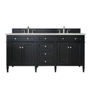 James Martin Brittany 72" Double Bathroom Vanity, Black Onyx
