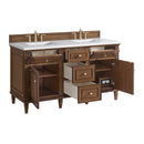 James Martin Lorelai 60" Double Bathroom Vanity, Mid-Century Walnut