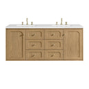 James Martin Laurent 60" Dual Mount Double Bathroom Vanity, Light Natural Oak