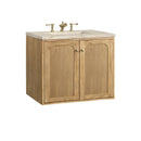 James Martin Laurent 30" Dual Mount Single Bathroom Vanity, Light Natural Oak