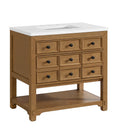 James Martin Malibu 36" Single Bathroom Vanity, Amber Birch