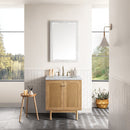 James Martin Laurent 30" Dual Mount Single Bathroom Vanity, Light Natural Oak