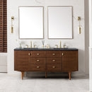 James Martin Amberly 72" Dual Mount Double Bathroom Vanity, Mid-Century Walnut