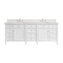 James Martin Brittany 84" Double Bathroom Vanity, Bright White
