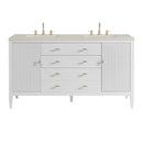 James Martin Myrrin 60" Double Bathroom Vanity, Bright White