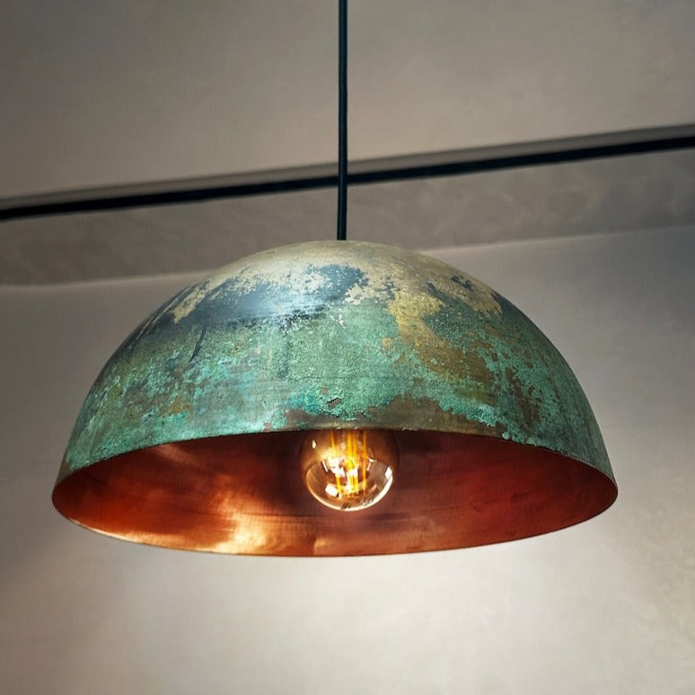 Handcrafted Copper Island Kitchen Lighting, Copper Dome Pendant Light Fixture