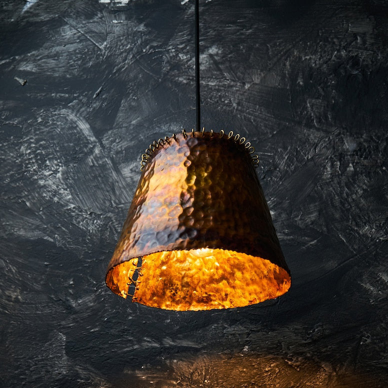 Rustic Copper Pendant Light,  Vintage Ceiling Light Perfect for Kitchen Island Lighting