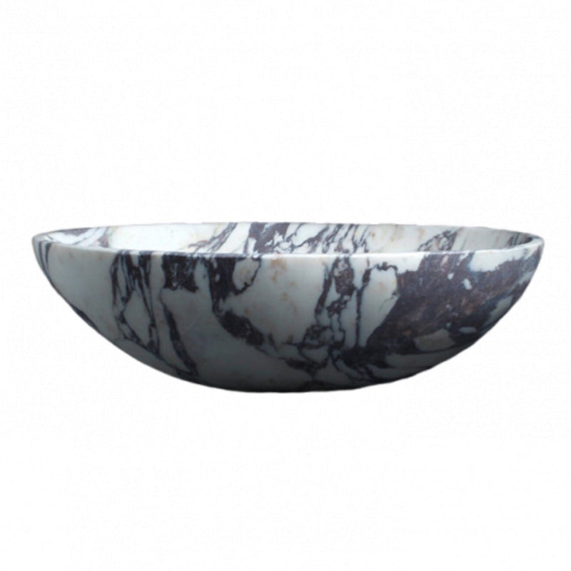 Calacatta Viola Marble Oval Shape Above Vanity Bathroom Sink (W)18" (L)14" (H)5" side view