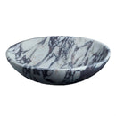 Calacatta Viola Oval White Purple Marble Handcarved Above Counter Vessel Bathroom Sink 14x18x5 Inch